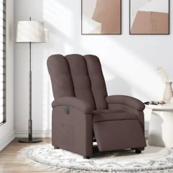 vidaXL Sillón reclinable eléctrico tela marrón oscuro Marrón oscuro Best