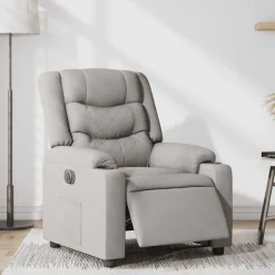 vidaXL Sillón reclinable eléctrico de tela Gris nube Best