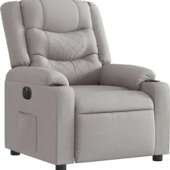vidaXL Sillón reclinable eléctrico de tela Gris nube Best