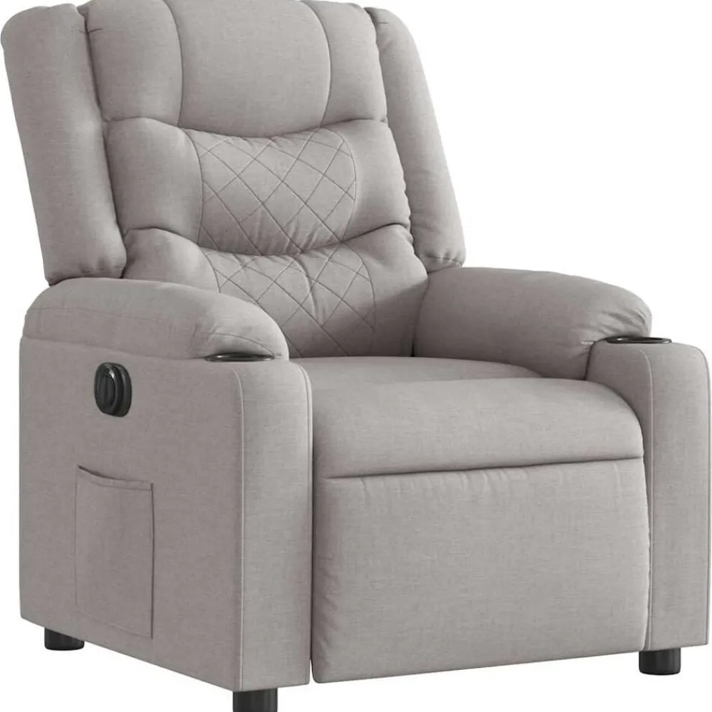 vidaXL Sillón reclinable eléctrico de tela Gris nube Best