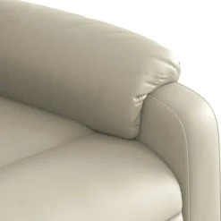 vidaXL Sillón reclinable elevable cuero artificial color Crema Sale