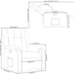 vidaXL Sillón reclinable elevable cuero artificial color Crema Sale