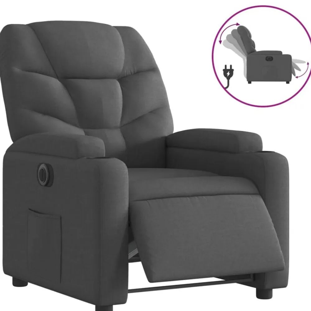 vidaXL Sillón reclinable eléctrico de tela Negro Online
