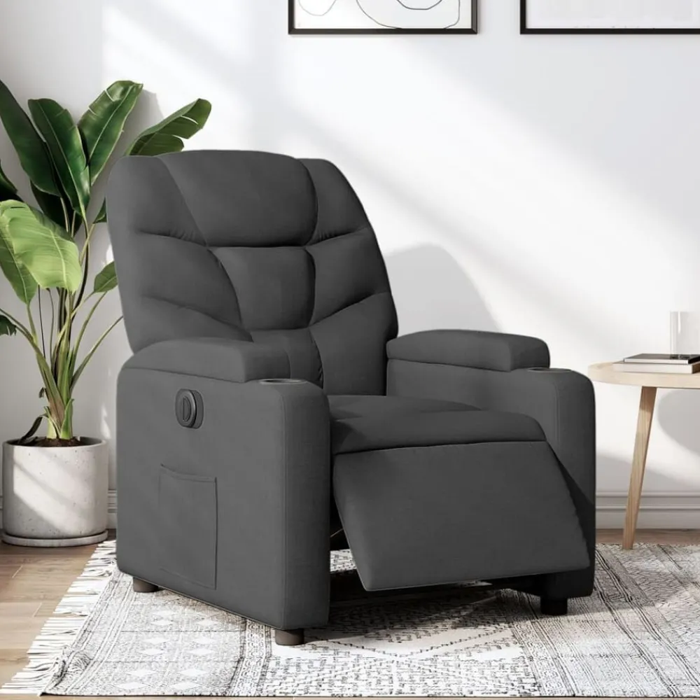 vidaXL Sillón reclinable eléctrico de tela Negro Online