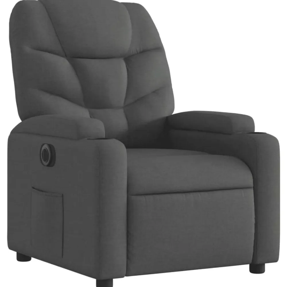 vidaXL Sillón reclinable eléctrico de tela Negro Online