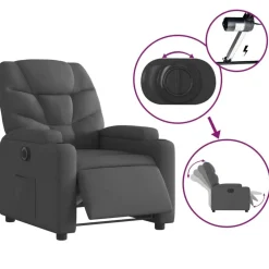 vidaXL Sillón reclinable eléctrico de tela Negro Online
