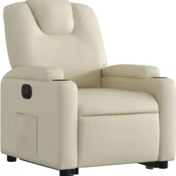 vidaXL Sillas-Sillón reclinable elevable eléctrico de cuero sintético