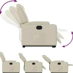 vidaXL Sillas-Sillón reclinable elevable eléctrico de cuero sintético