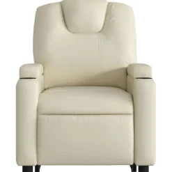 vidaXL Sillas-Sillón reclinable elevable eléctrico de cuero sintético