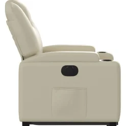 vidaXL Sillas-Sillón reclinable elevable eléctrico de cuero sintético