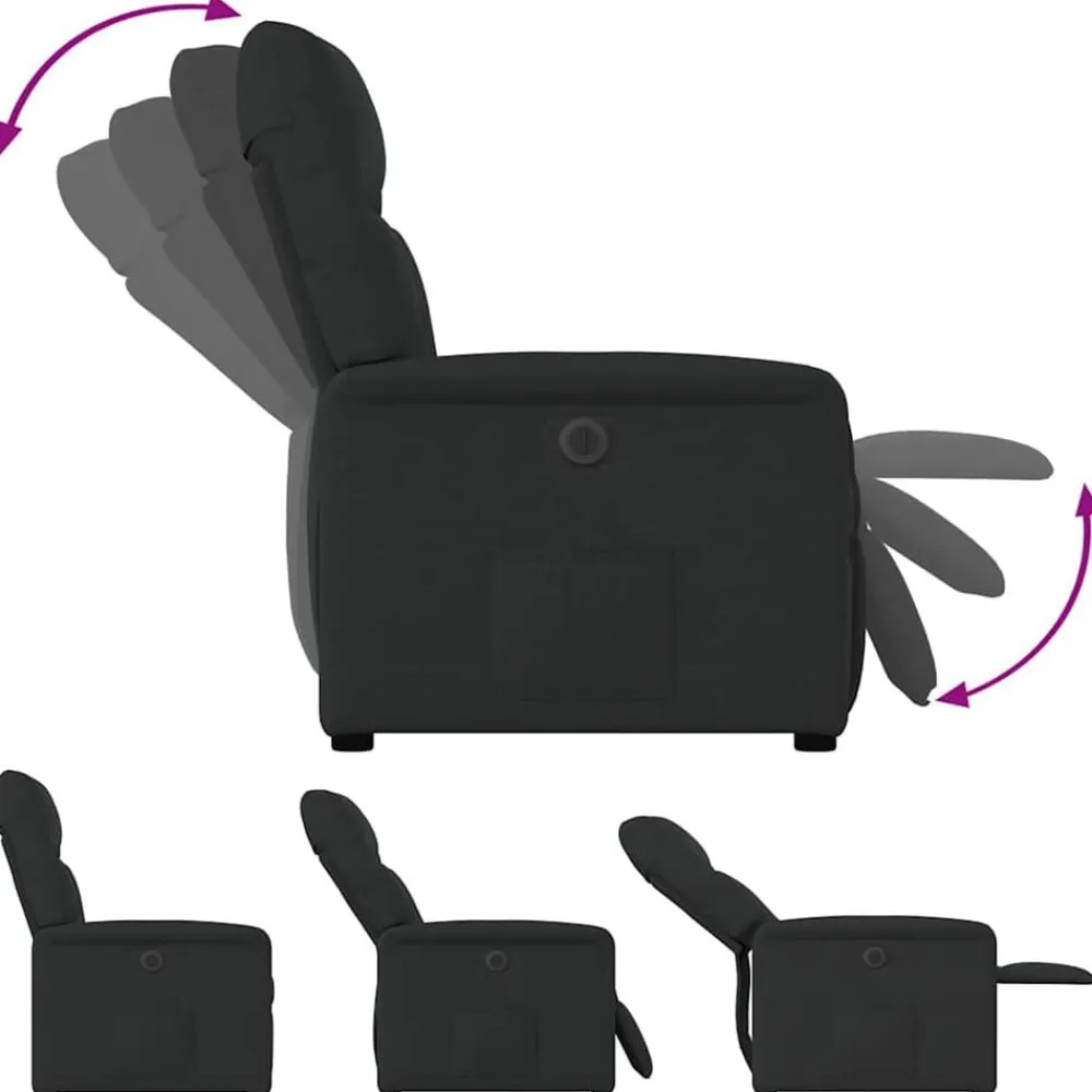 vidaXL Sillas-Sillón reclinable eléctrico de tela