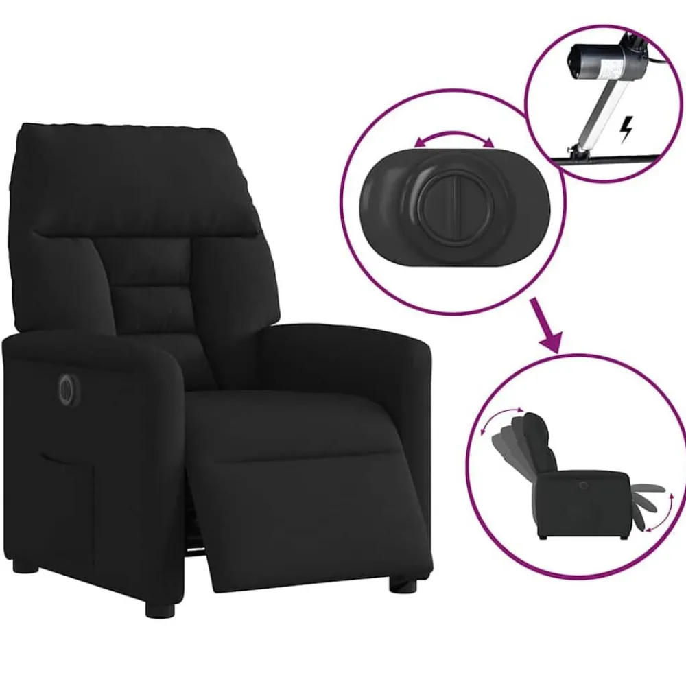 vidaXL Sillas-Sillón reclinable eléctrico de tela