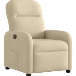 vidaXL Sillón reclinable eléctrico de tela Crema Sale