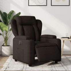 vidaXL Sillón reclinable eléctrico tela marrón oscuro Marr&oacute;n oscuro Outlet