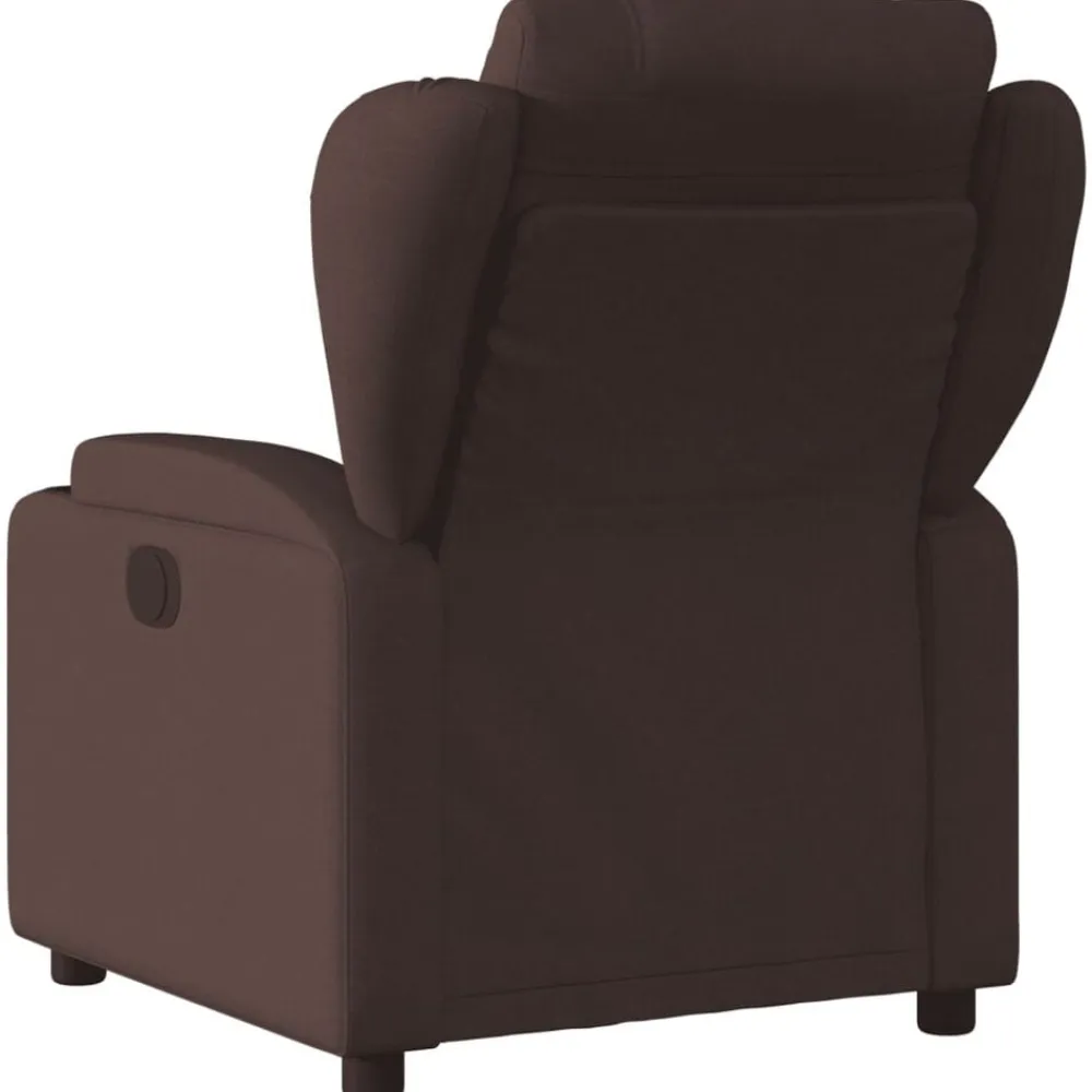 vidaXL Sillón reclinable eléctrico tela marrón oscuro Marrón oscuro Outlet