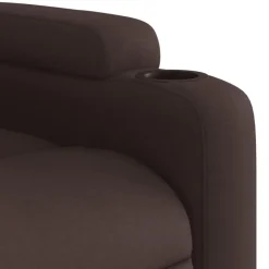 vidaXL Sillón reclinable eléctrico tela marrón oscuro Marrón oscuro Outlet