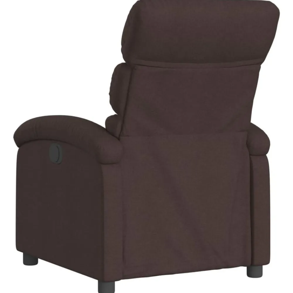 vidaXL Sillas-Sillón reclinable eléctrico tela marrón oscuro