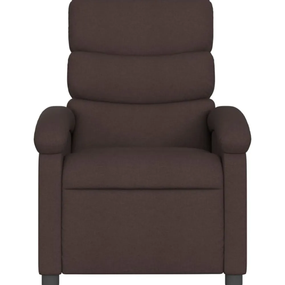 vidaXL Sillas-Sillón reclinable eléctrico tela marrón oscuro
