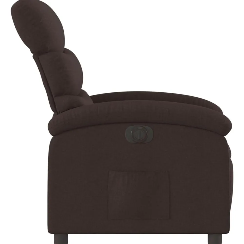 vidaXL Sillas-Sillón reclinable eléctrico tela marrón oscuro