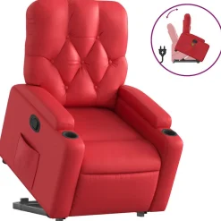 vidaXL Sillas-Sillón reclinable elevable cuero artificial