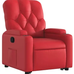 vidaXL Sillas-Sillón reclinable elevable cuero artificial
