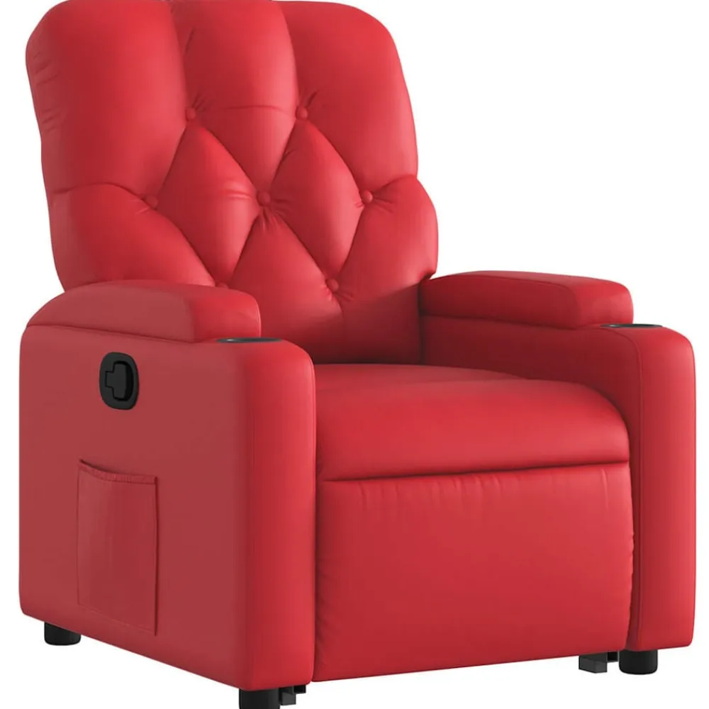 vidaXL Sillas-Sillón reclinable elevable cuero artificial