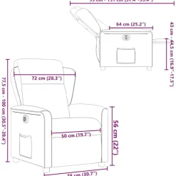 vidaXL Sillón reclinable eléctrico tela Gris claro Discount