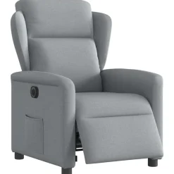 vidaXL Sillón reclinable eléctrico tela Gris claro Discount