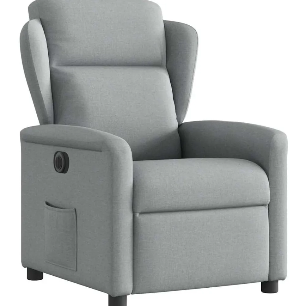 vidaXL Sillón reclinable eléctrico tela Gris claro Discount