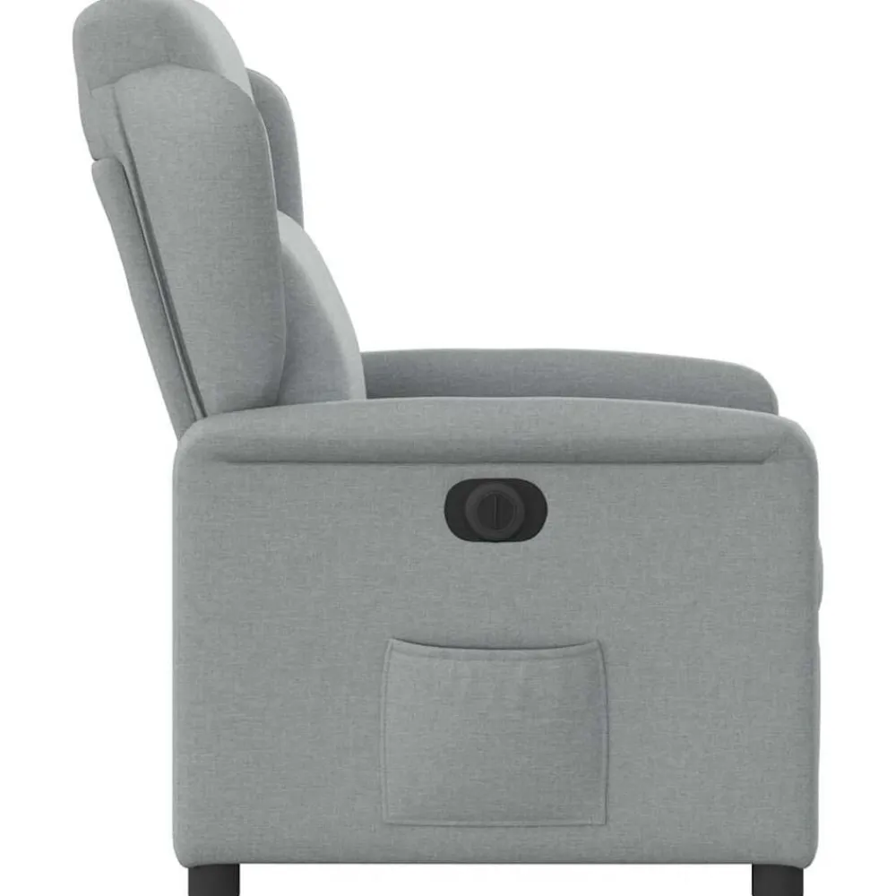 vidaXL Sillón reclinable eléctrico tela Gris claro Discount