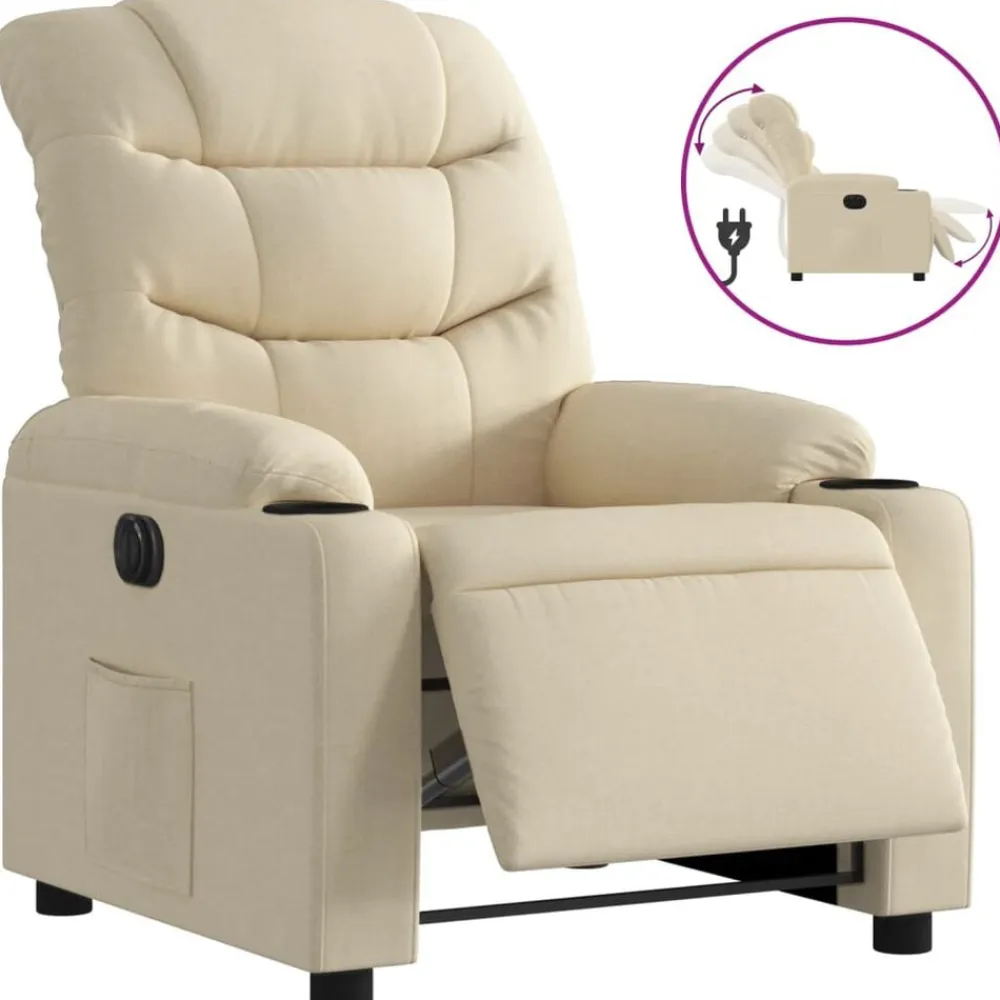 vidaXL Sillas-Sillón reclinable eléctrico de tela
