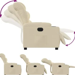 vidaXL Sillas-Sillón reclinable eléctrico de tela
