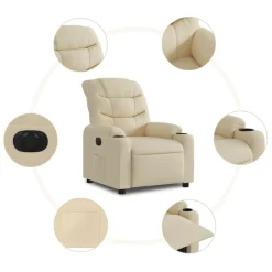 vidaXL Sillas-Sillón reclinable eléctrico de tela
