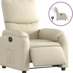 vidaXL Sillas-Sillón reclinable eléctrico de cuero sintético