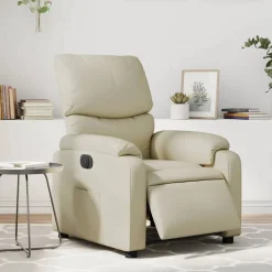 vidaXL Sillas-Sillón reclinable eléctrico de cuero sintético
