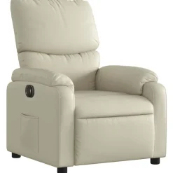 vidaXL Sillas-Sillón reclinable eléctrico de cuero sintético