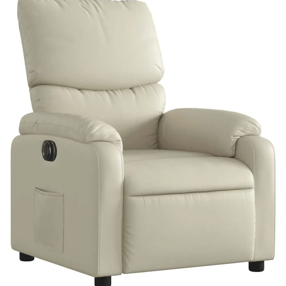 vidaXL Sillas-Sillón reclinable eléctrico de cuero sintético