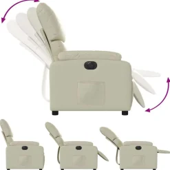 vidaXL Sillas-Sillón reclinable eléctrico de cuero sintético