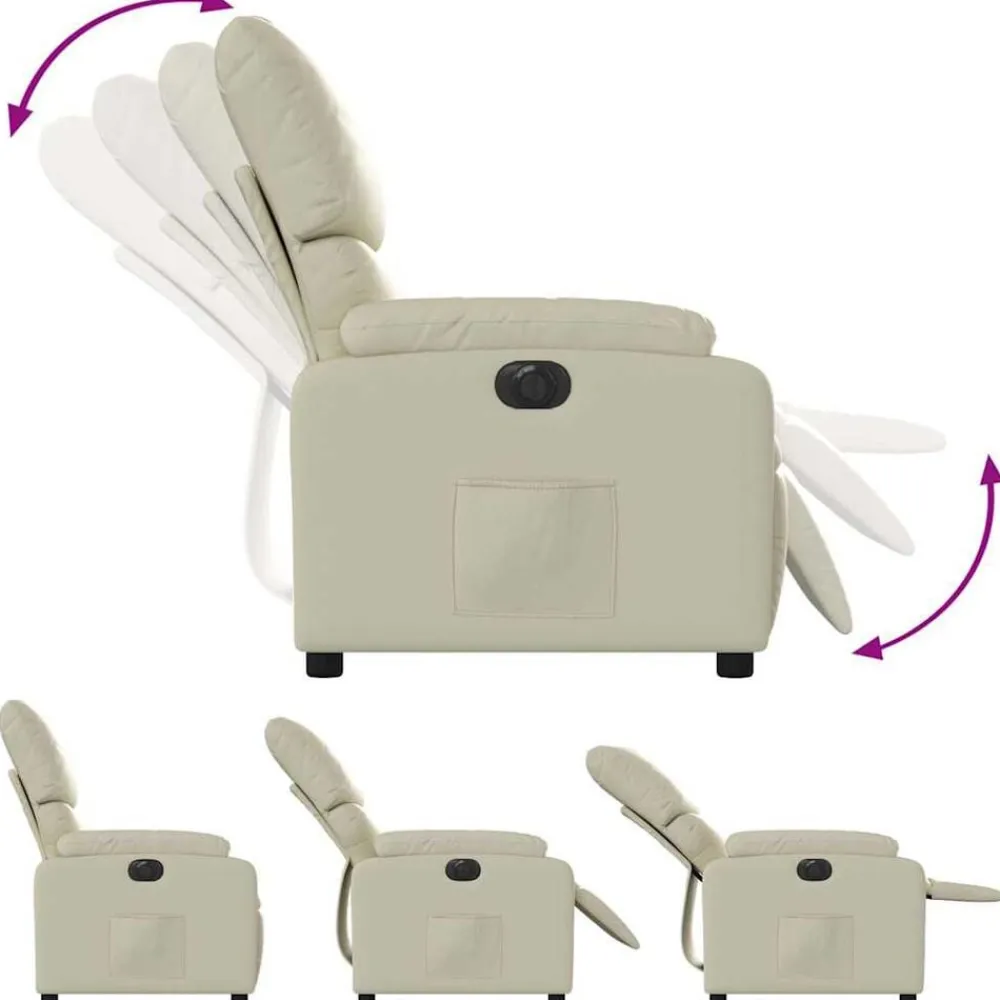vidaXL Sillas-Sillón reclinable eléctrico de cuero sintético