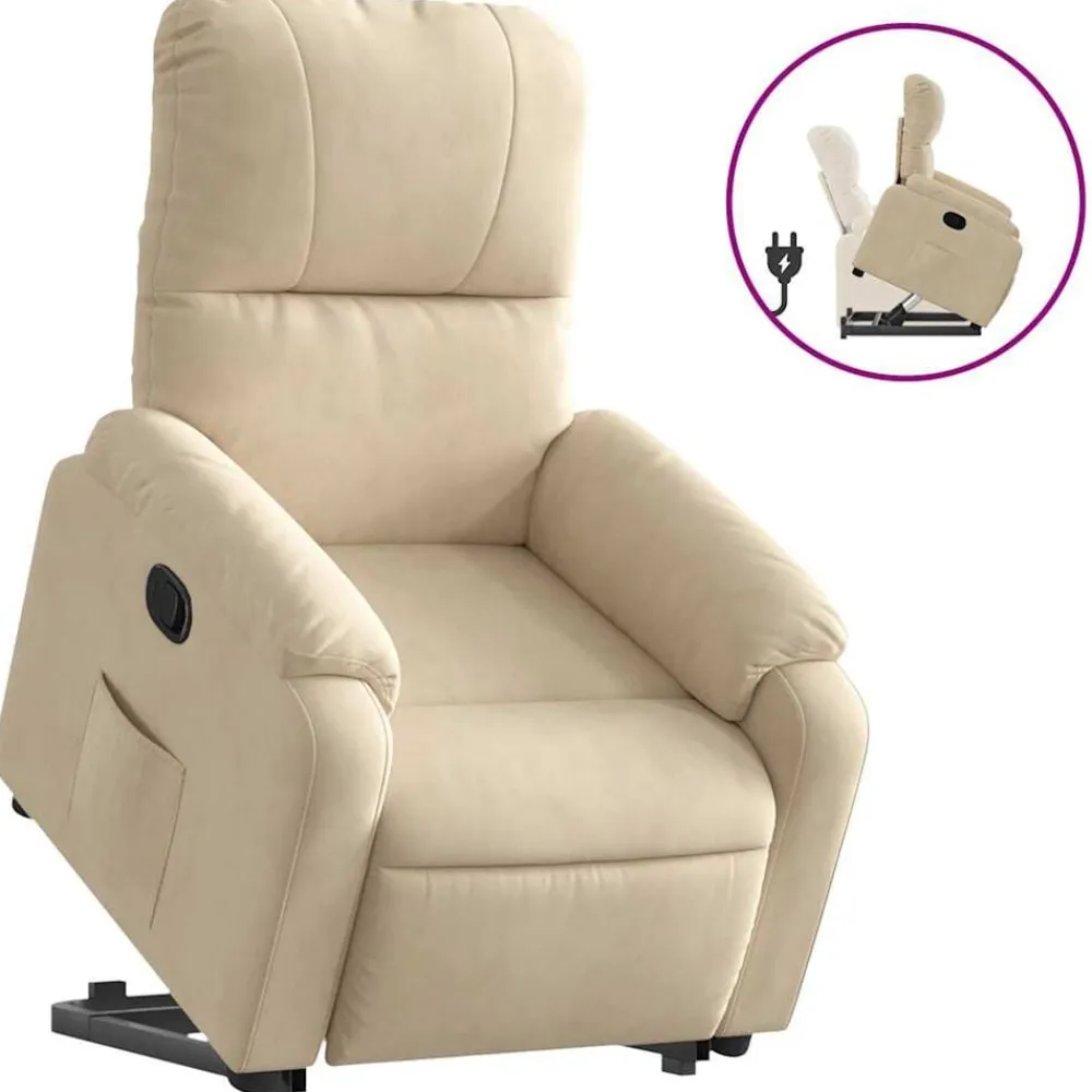 vidaXL Sillas-Sillón reclinable elevable tela de microfibra color
