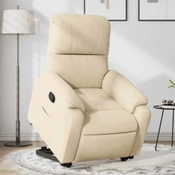 vidaXL Sillas-Sillón reclinable elevable tela de microfibra color