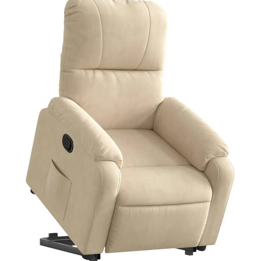 vidaXL Sillas-Sillón reclinable elevable tela de microfibra color