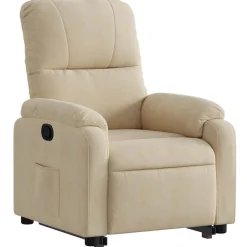 vidaXL Sillas-Sillón reclinable elevable tela de microfibra color