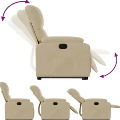 vidaXL Sillas-Sillón reclinable elevable tela de microfibra color