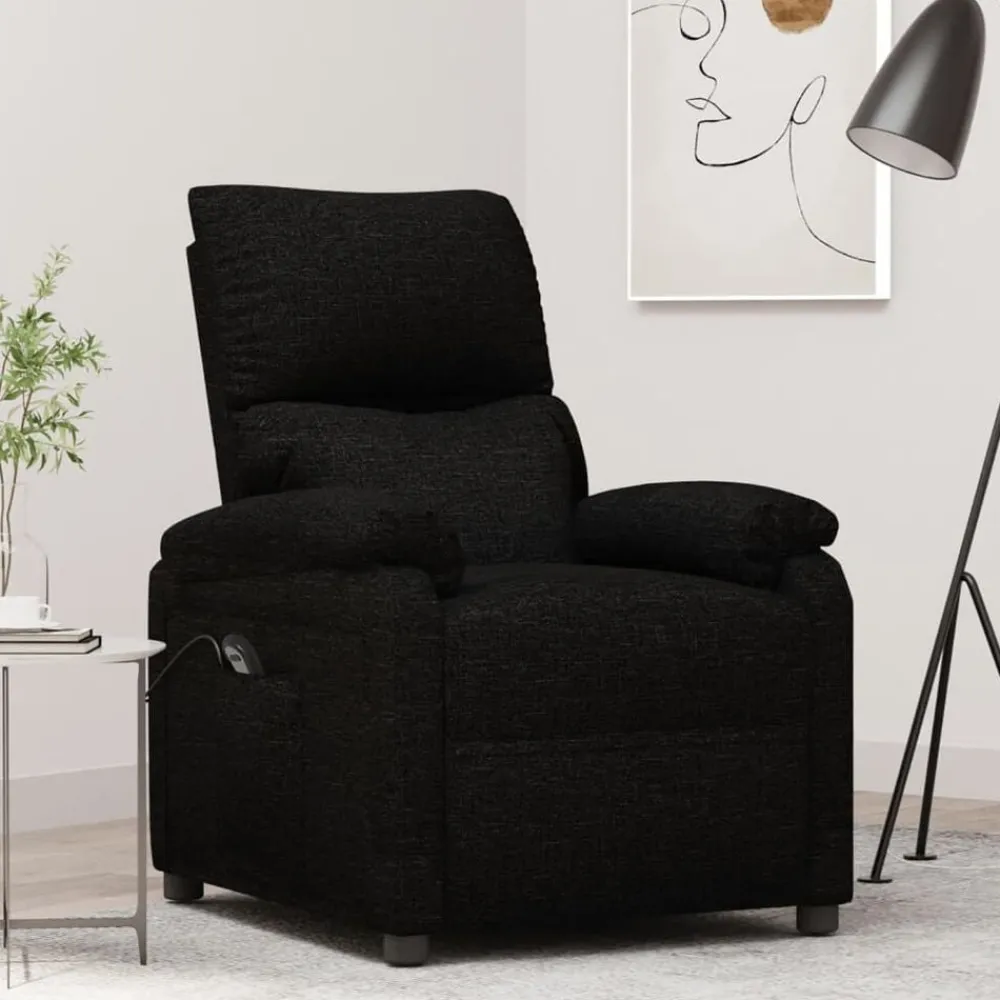 vidaXL Sillón reclinable eléctrico de tela Negro Outlet
