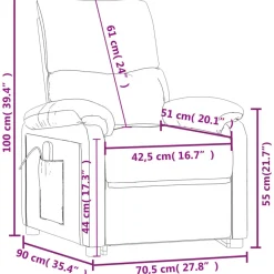 vidaXL Sillón reclinable eléctrico de tela Negro Outlet