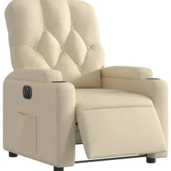 vidaXL Sillón reclinable eléctrico de tela Crema New