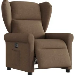 vidaXL Sillón reclinable eléctrico de tela marrón Marrón