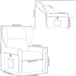 vidaXL Sillón reclinable eléctrico de tela marrón Marrón