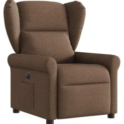 vidaXL Sillón reclinable eléctrico de tela marrón Marrón